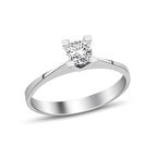 0.27 Karat Pırlanta Tektaş Yüzük - H I VS - Klasik V Tırnak